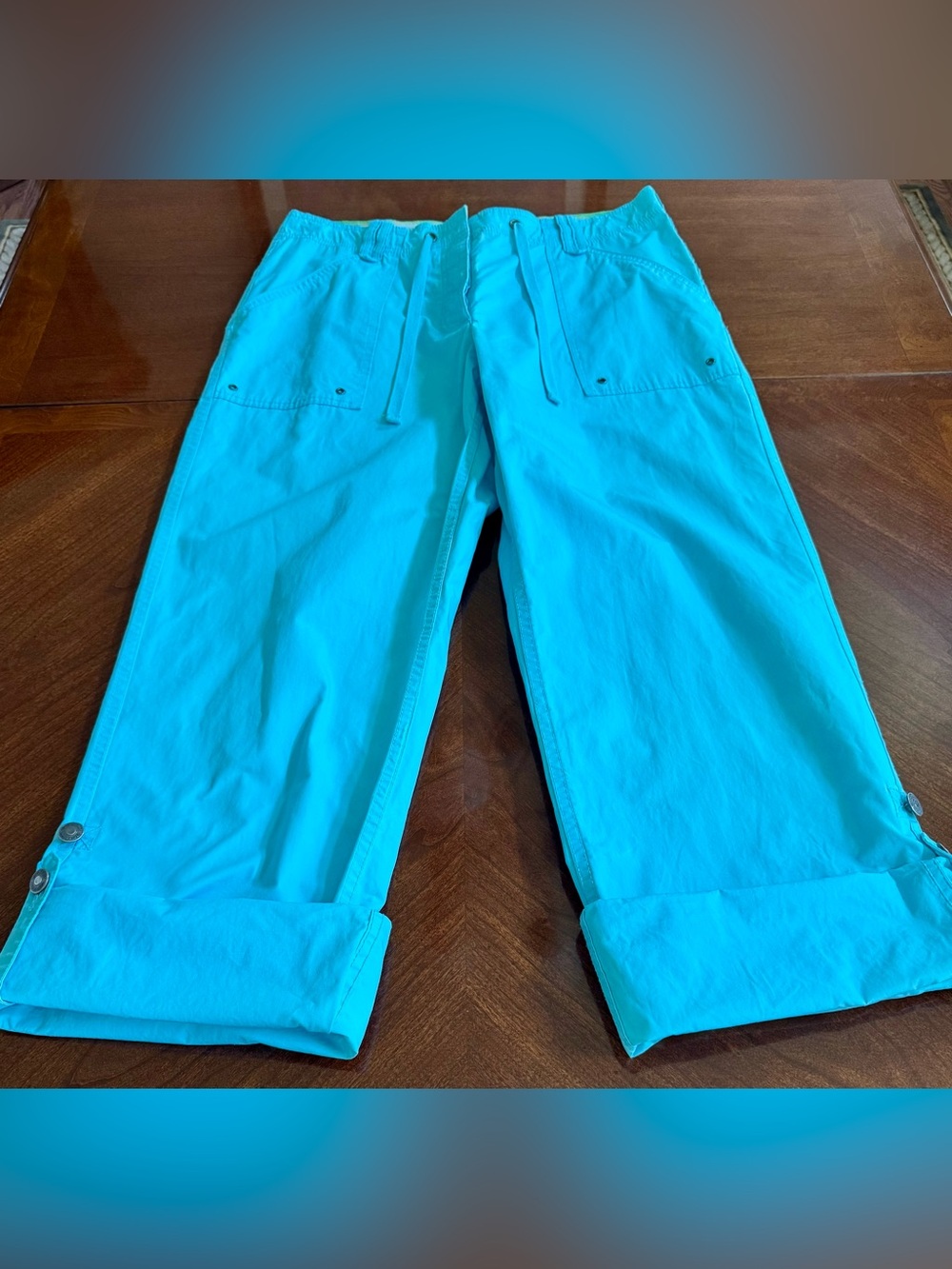Liz Claiborne Capris 100% Cotton Blue Size 12